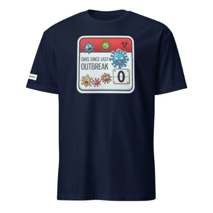 Pandemic board game t-shirt with colourful virus icons
