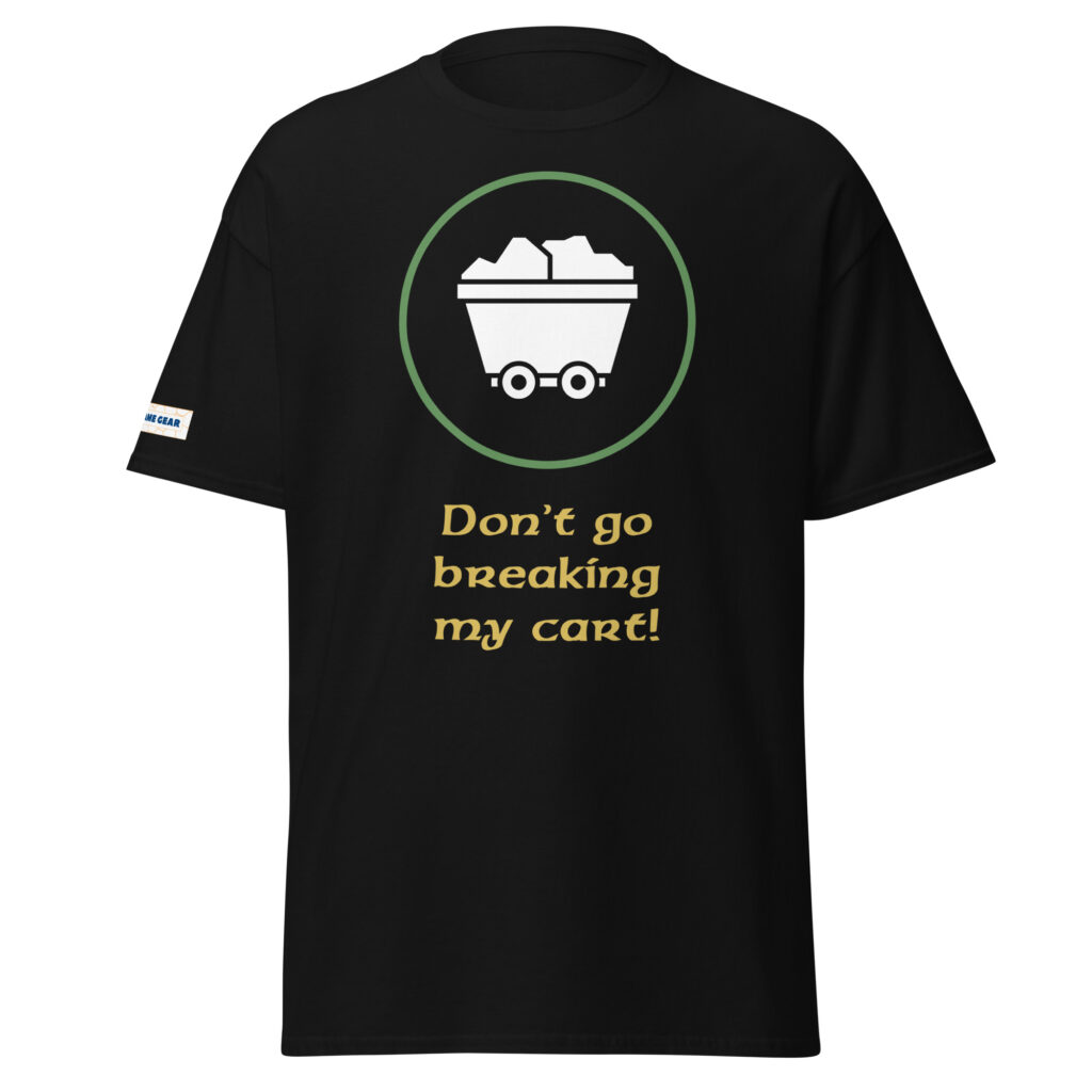 Saboteur board game t-shirt with hidden role and sabotage theme