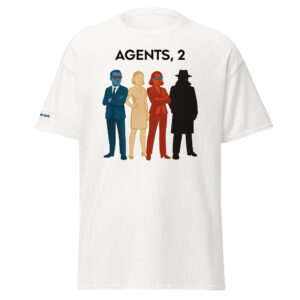 Codenames board game t-shirt with minimalist word association design